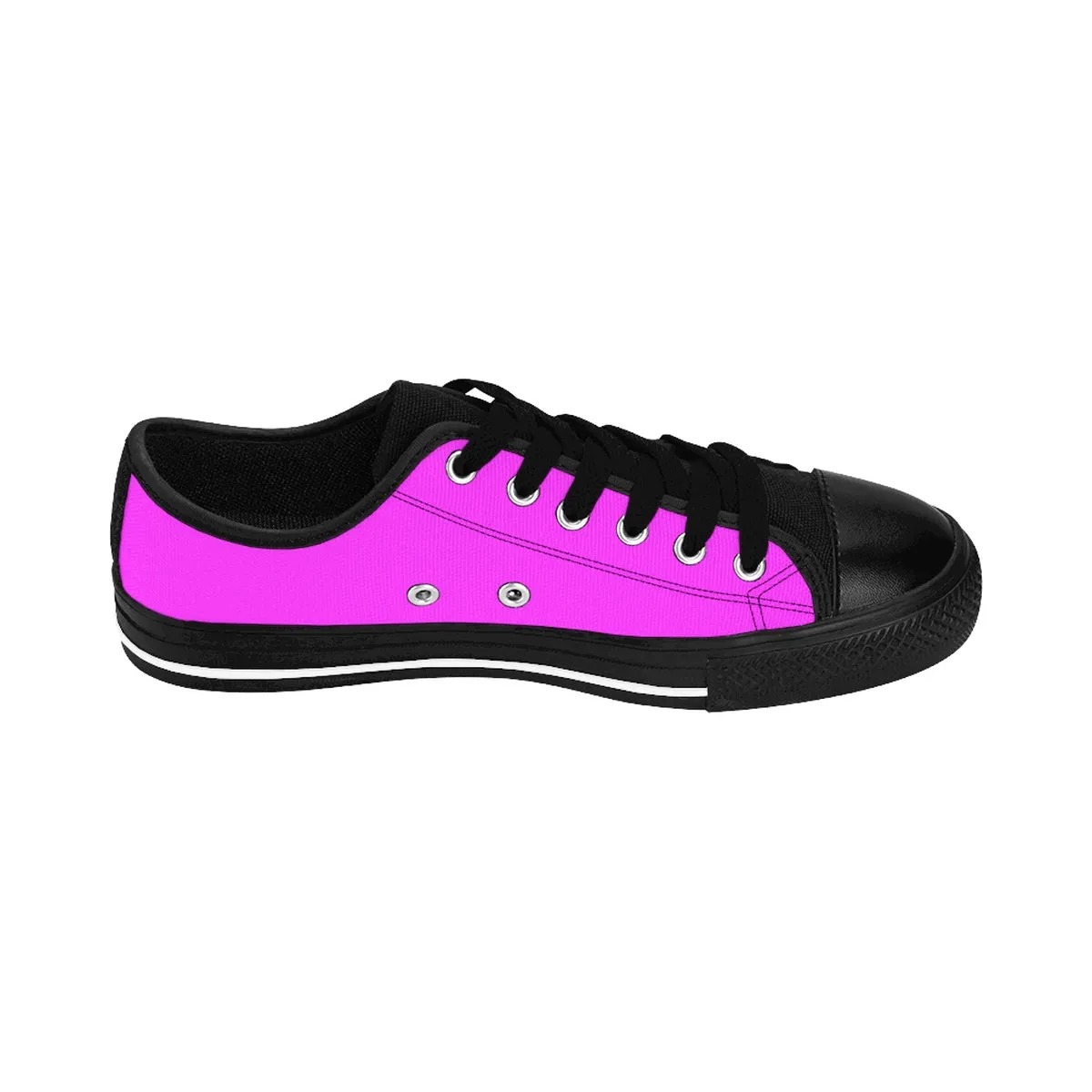 Bright Pink Women's Low Top Sneakers, Solid Color Designer Low Top Women's Shoes (US Size: 6-12)