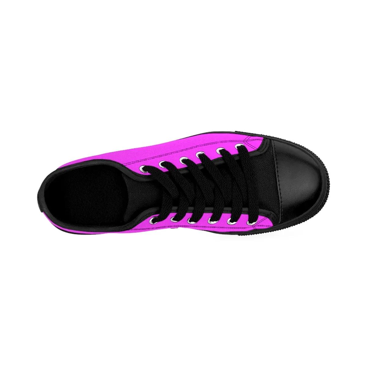 Bright Pink Women's Low Top Sneakers, Solid Color Designer Low Top Women's Shoes (US Size: 6-12)