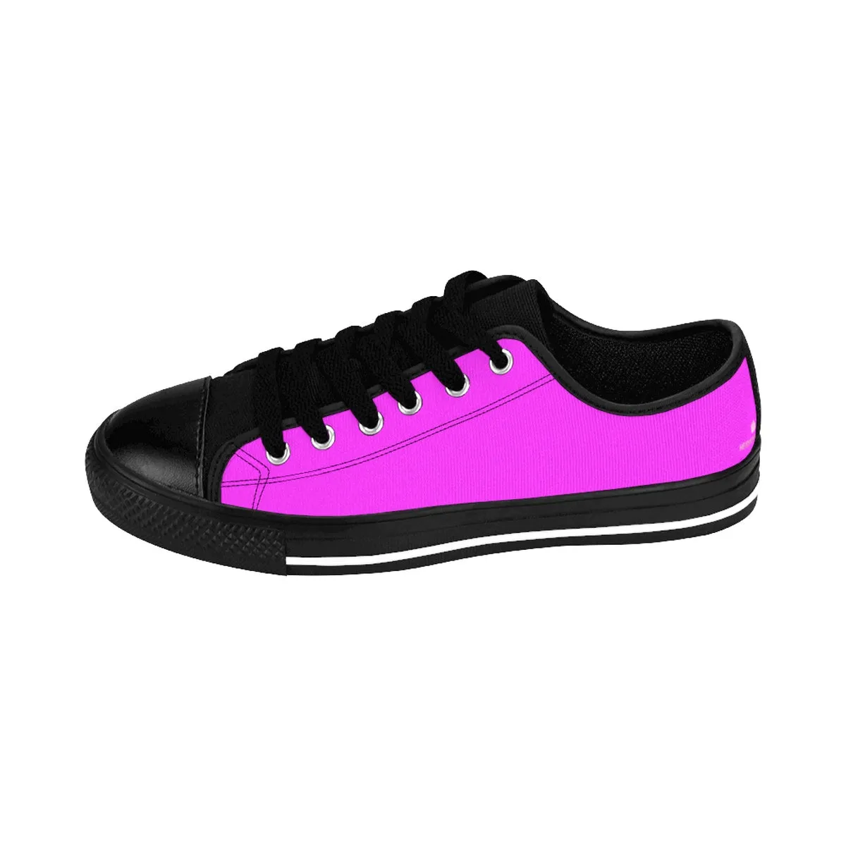 Bright Pink Women's Low Top Sneakers, Solid Color Designer Low Top Women's Shoes (US Size: 6-12)