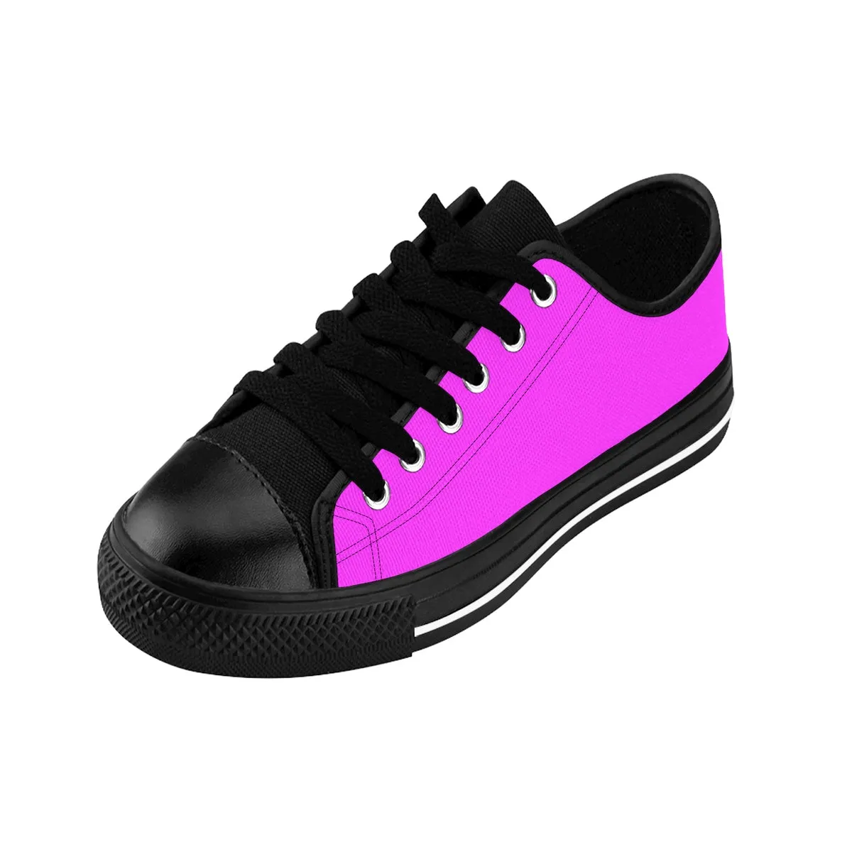 Bright Pink Women's Low Top Sneakers, Solid Color Designer Low Top Women's Shoes (US Size: 6-12)