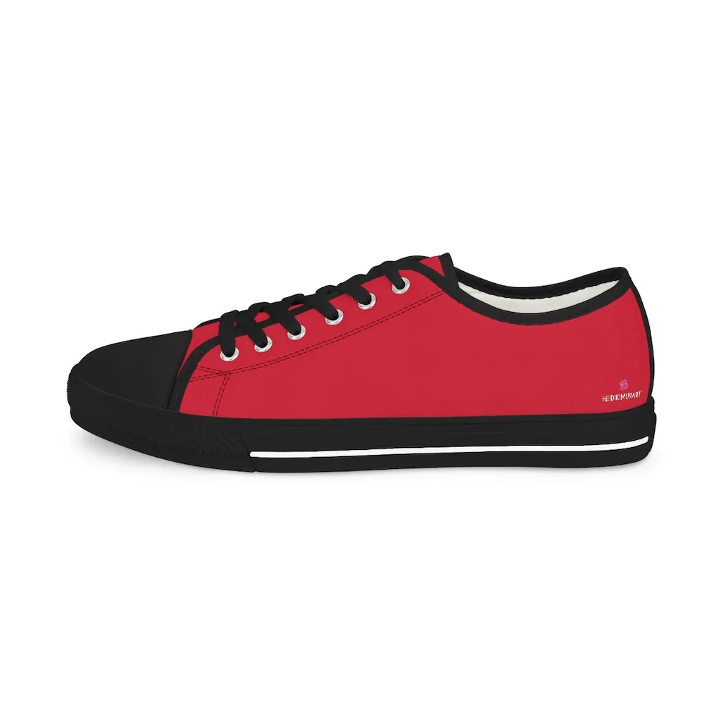 Bright Red Men's Low Top Sneakers, Best Solid Color Modern Best Men's Low Top Sneakers  (US Size: 5-14)