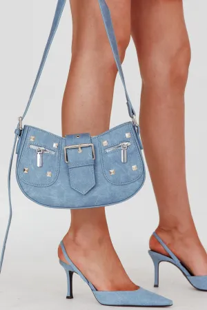 Britney Buckle Saddle Bag Denim