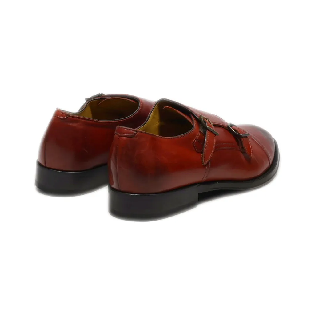 Brooks Brothers Monk Strap Shoes Leather Red Colour For Men