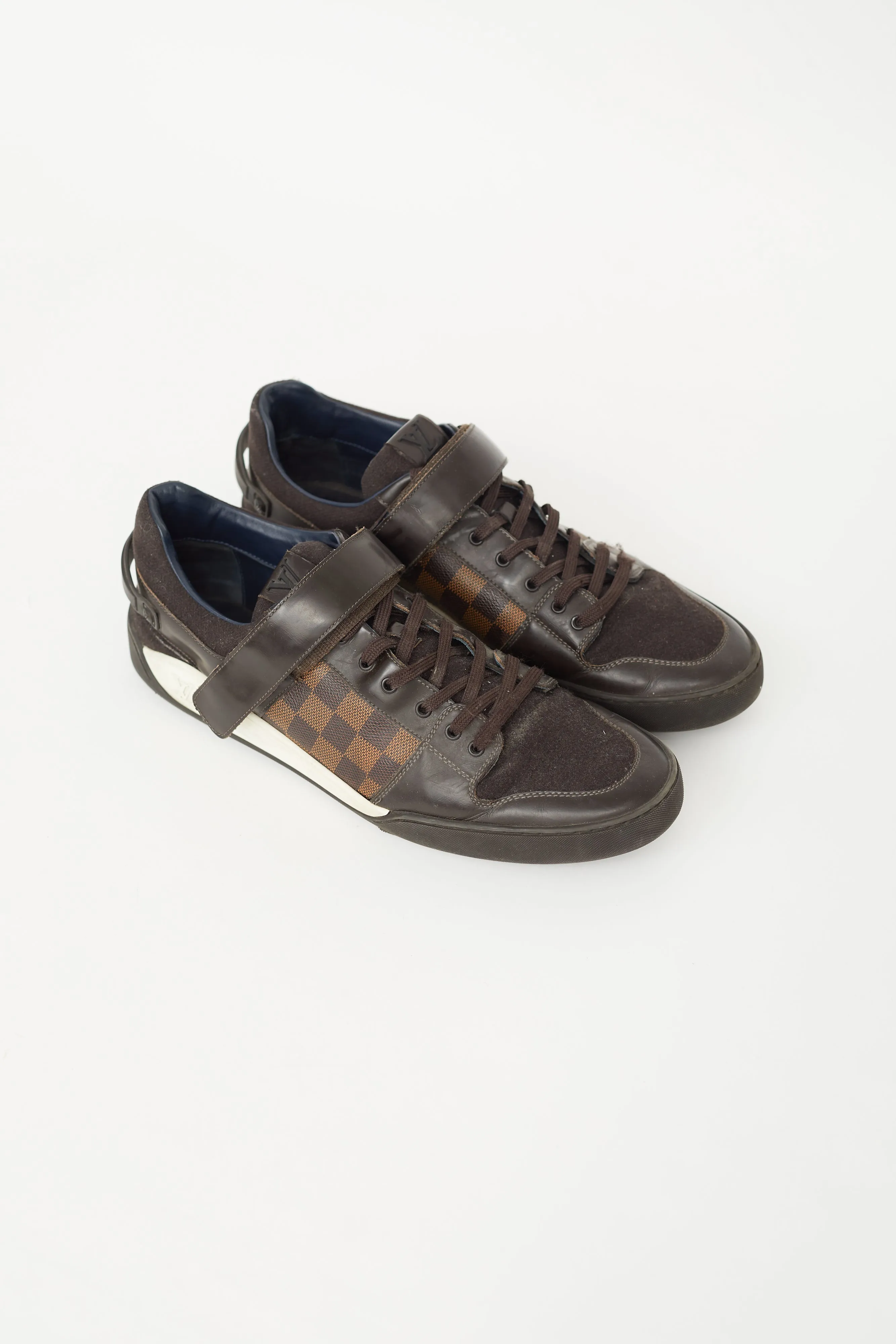 Brown Canvas Monogram Elliptic Sneakers