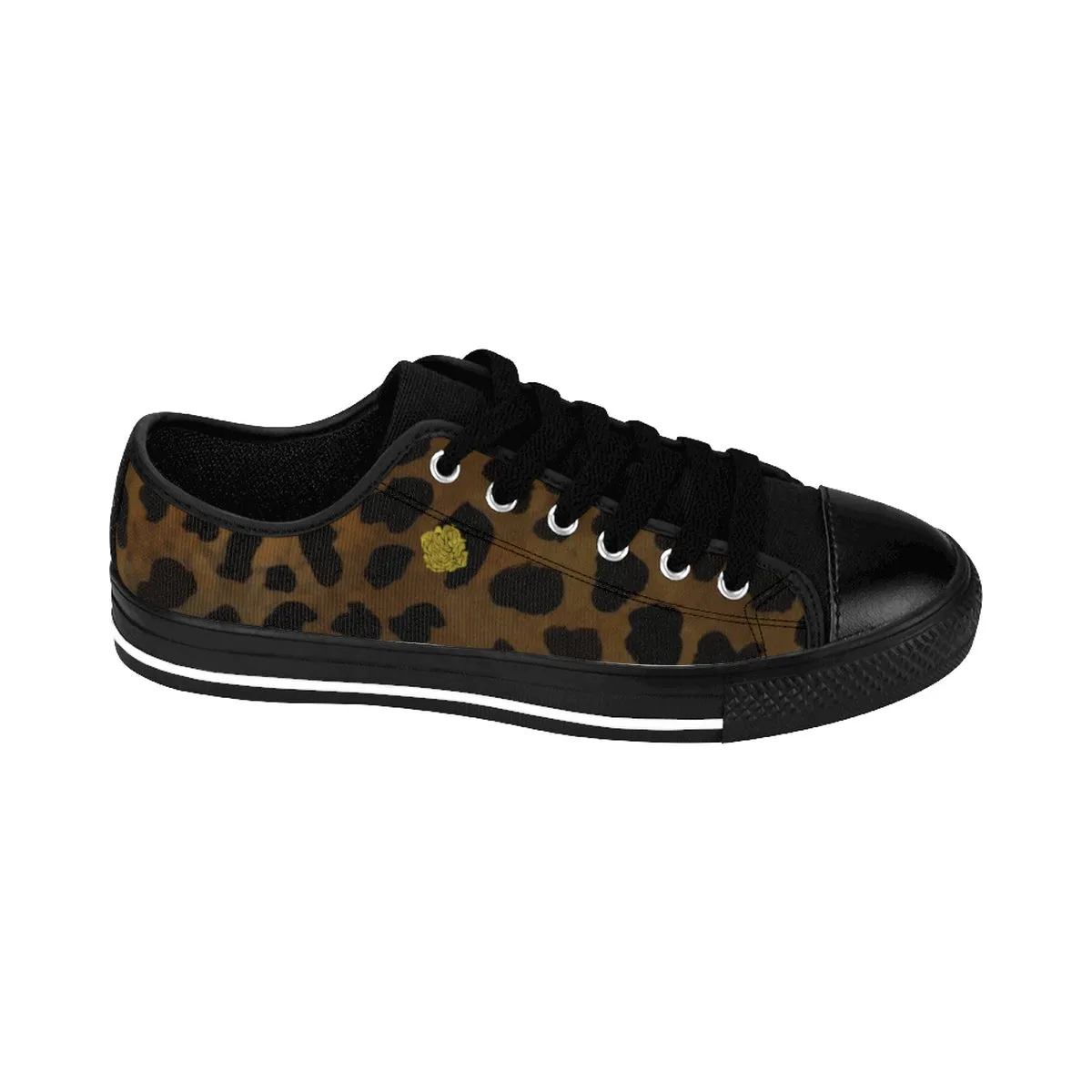 Brown Leopard Men's Sneakers, Best Animal Print Fashion Canvas Sneakers Shoes For Men