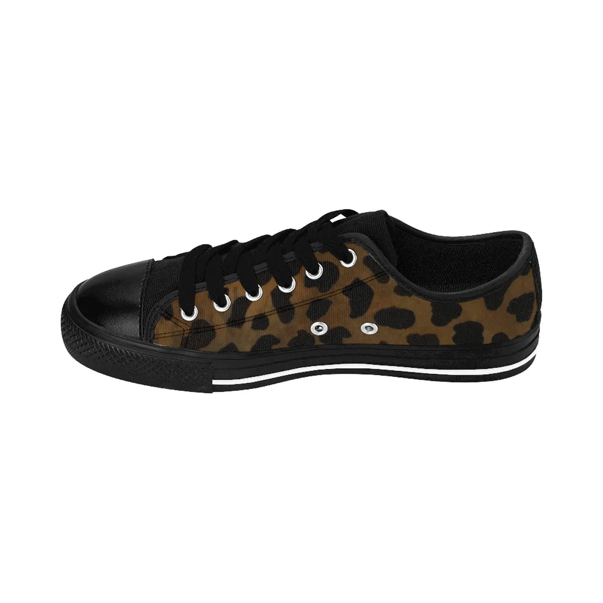 Brown Leopard Men's Sneakers, Best Animal Print Fashion Canvas Sneakers Shoes For Men