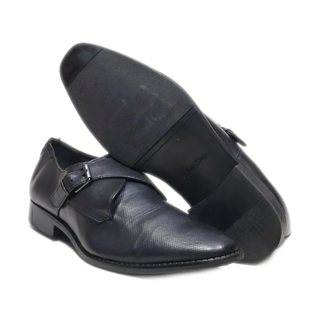 Calvin Klein Renaldo Monk Strap Shoes Leather Black Colour For Men