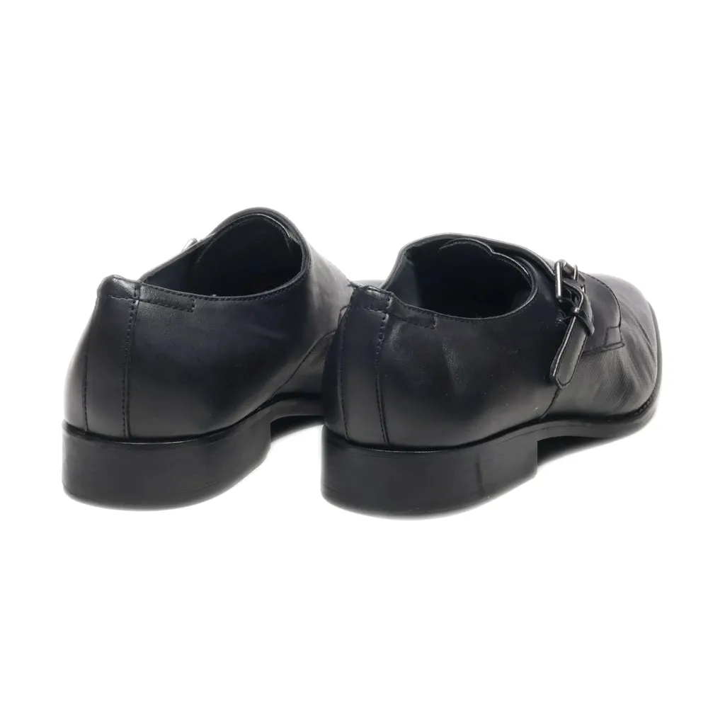 Calvin Klein Renaldo Monk Strap Shoes Leather Black Colour For Men