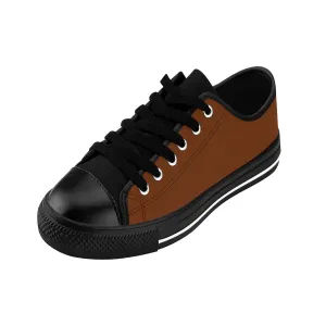 Caramel Brown Ladies Tennis Shoes, Solid Color  Low Top Women's Sneakers (US Size: 6-12)