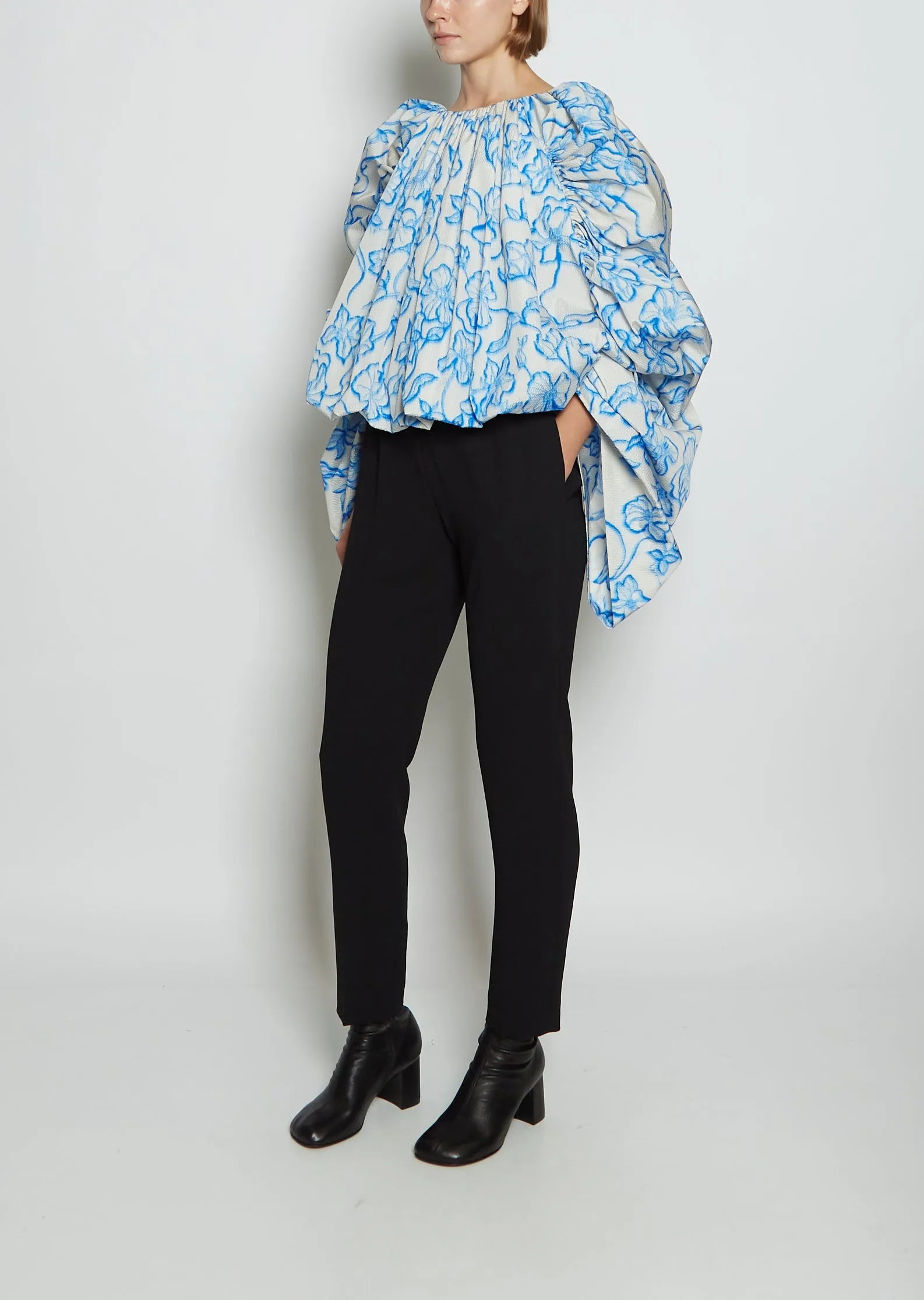 Caren Printed Cloque Top