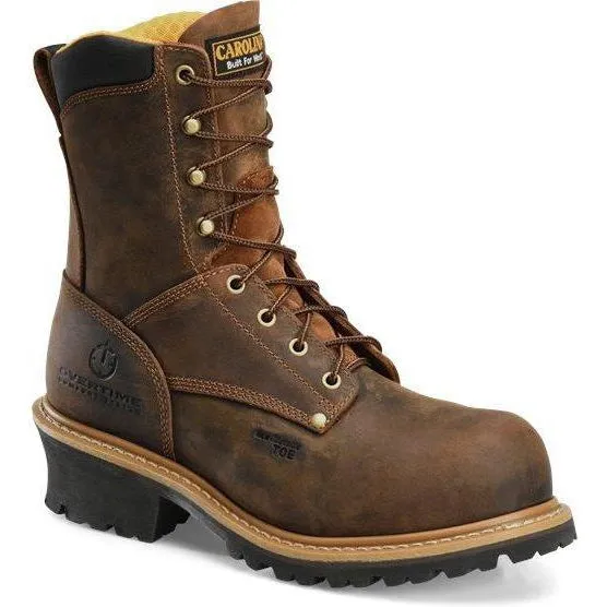 Carolina Men’s Poplar 8” Logger Comp Toe Work Boot - Brown - CA9853