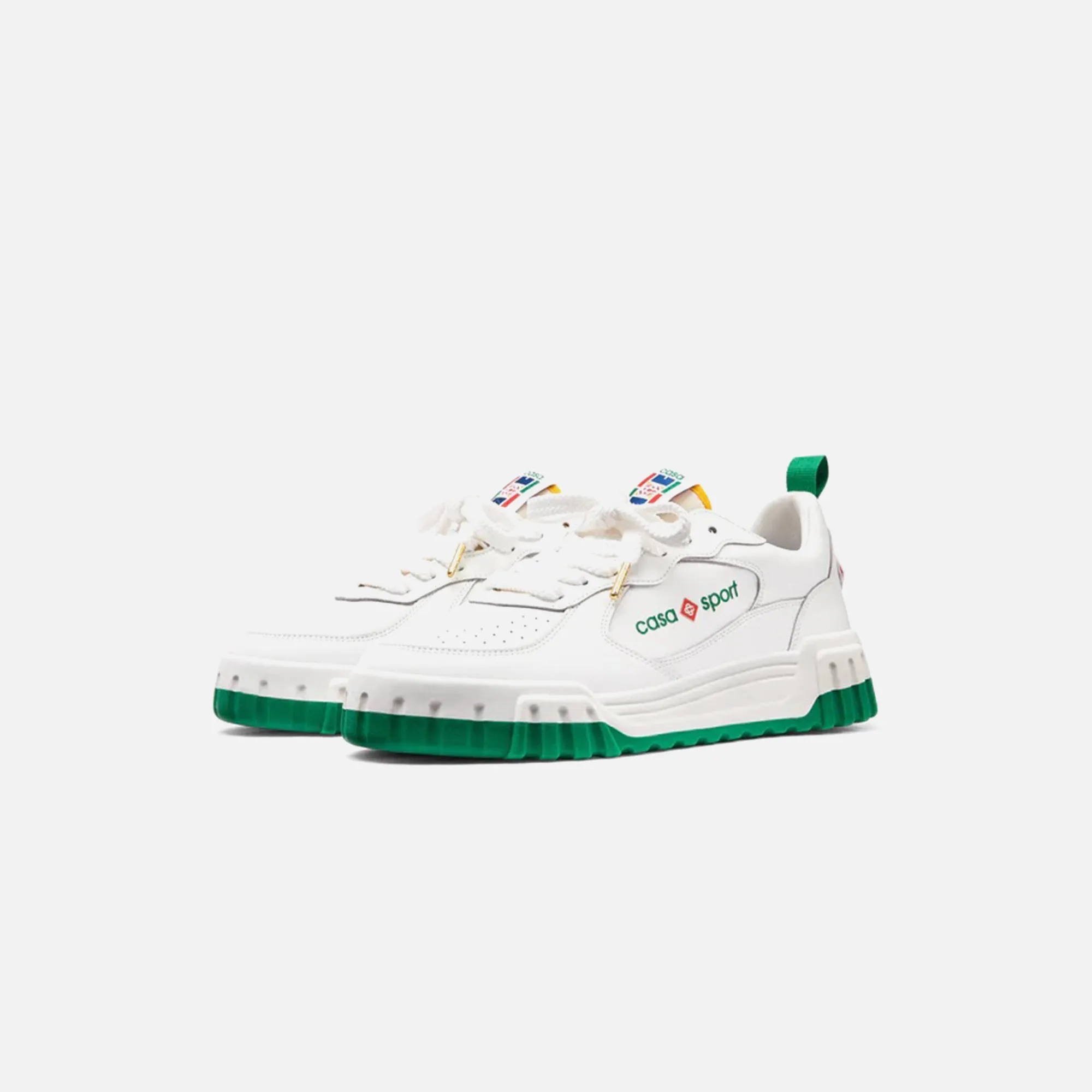 Casablanca Tennis Court Sneaker Leather - White / Green