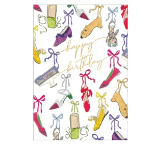 Caspari History of Shoes Birthday Card – 1 Card & 1 Envelope