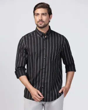 Casual Black Stripe Shirt - Mateo