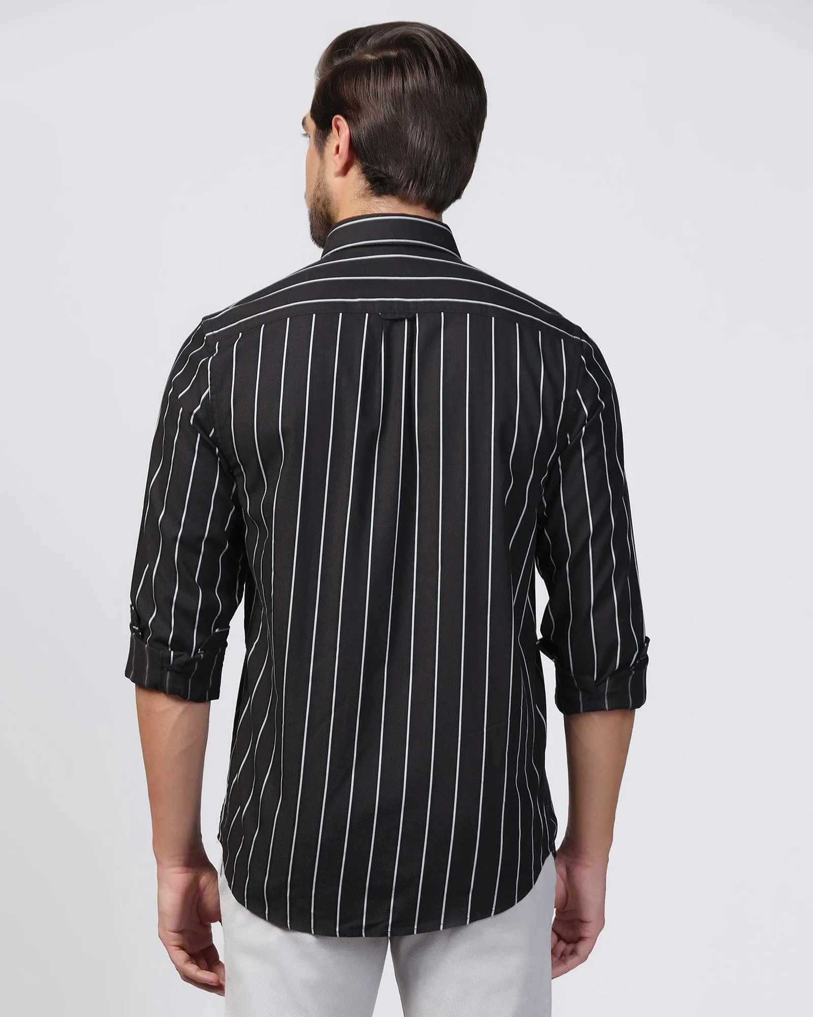 Casual Black Stripe Shirt - Mateo