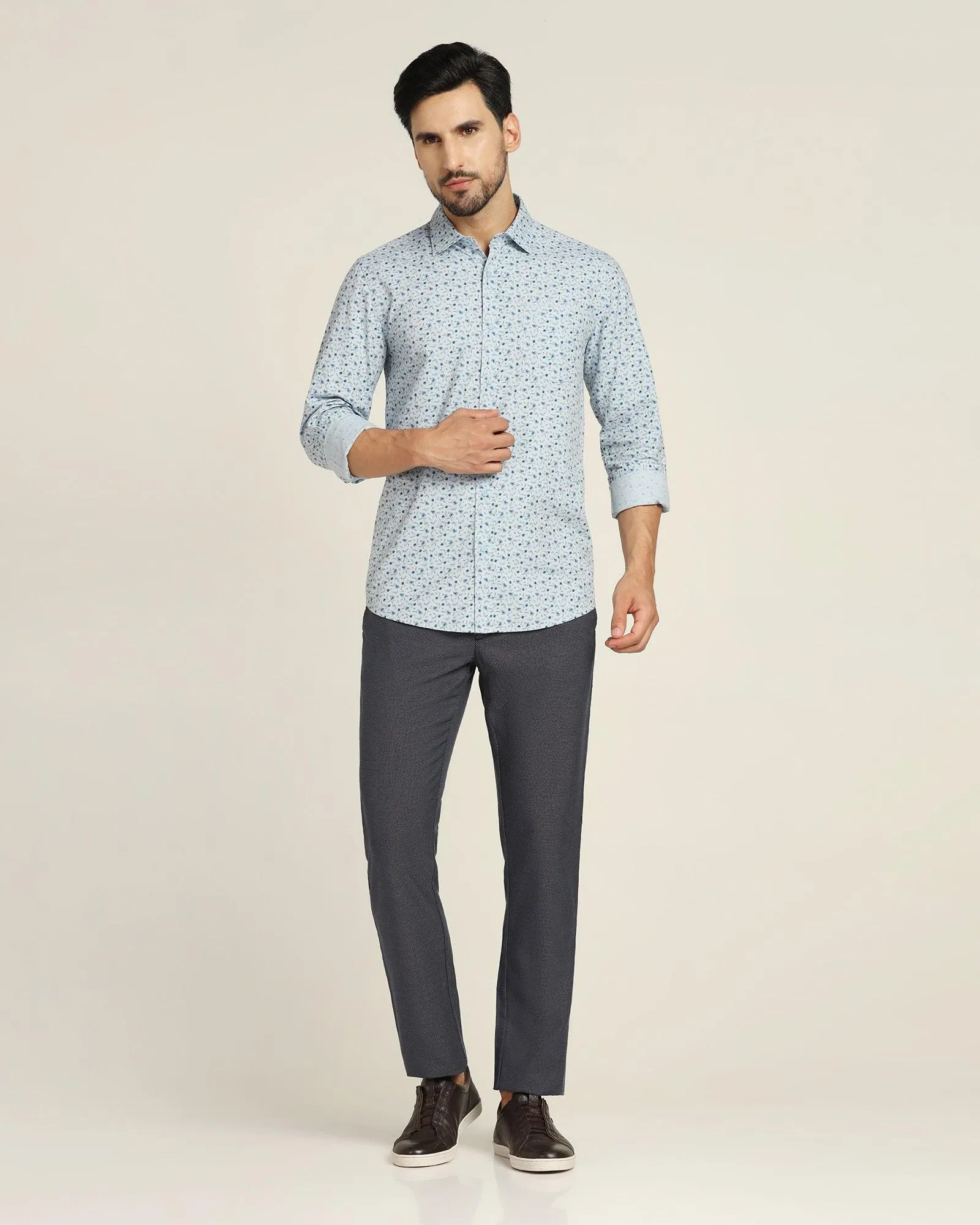 Casual Blue Printed Shirt - Jason