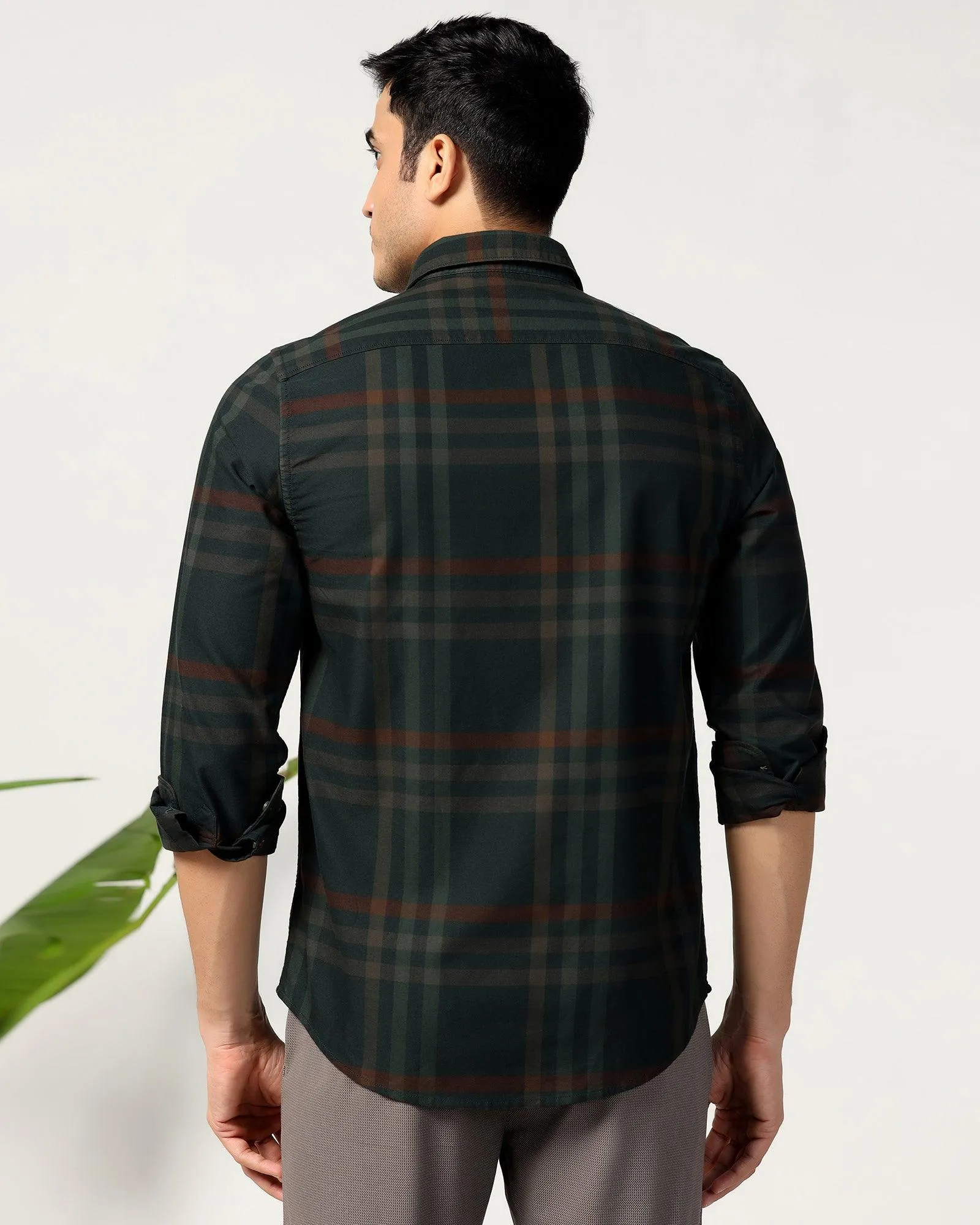 Casual Green Check Shirt - Kodik