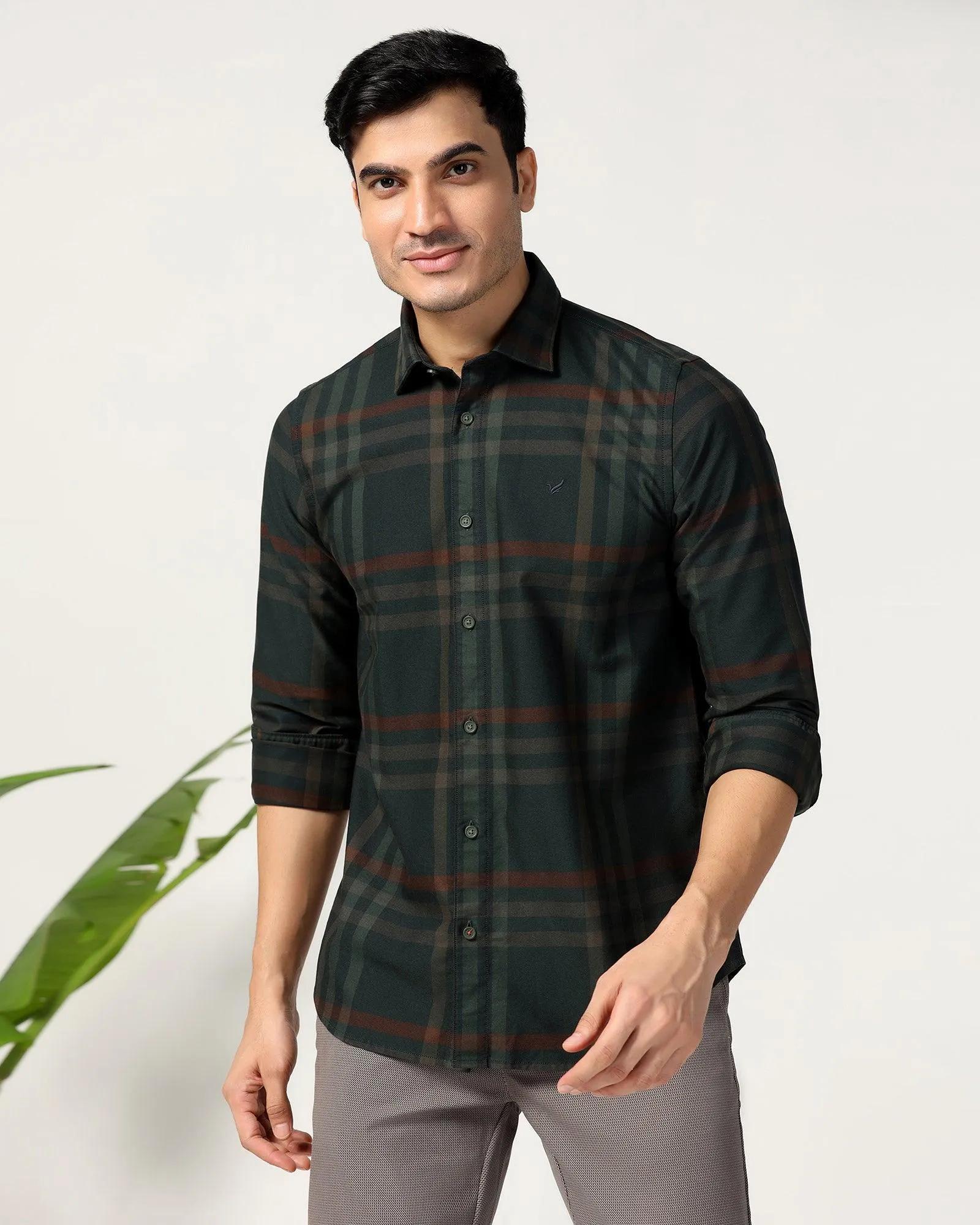 Casual Green Check Shirt - Kodik