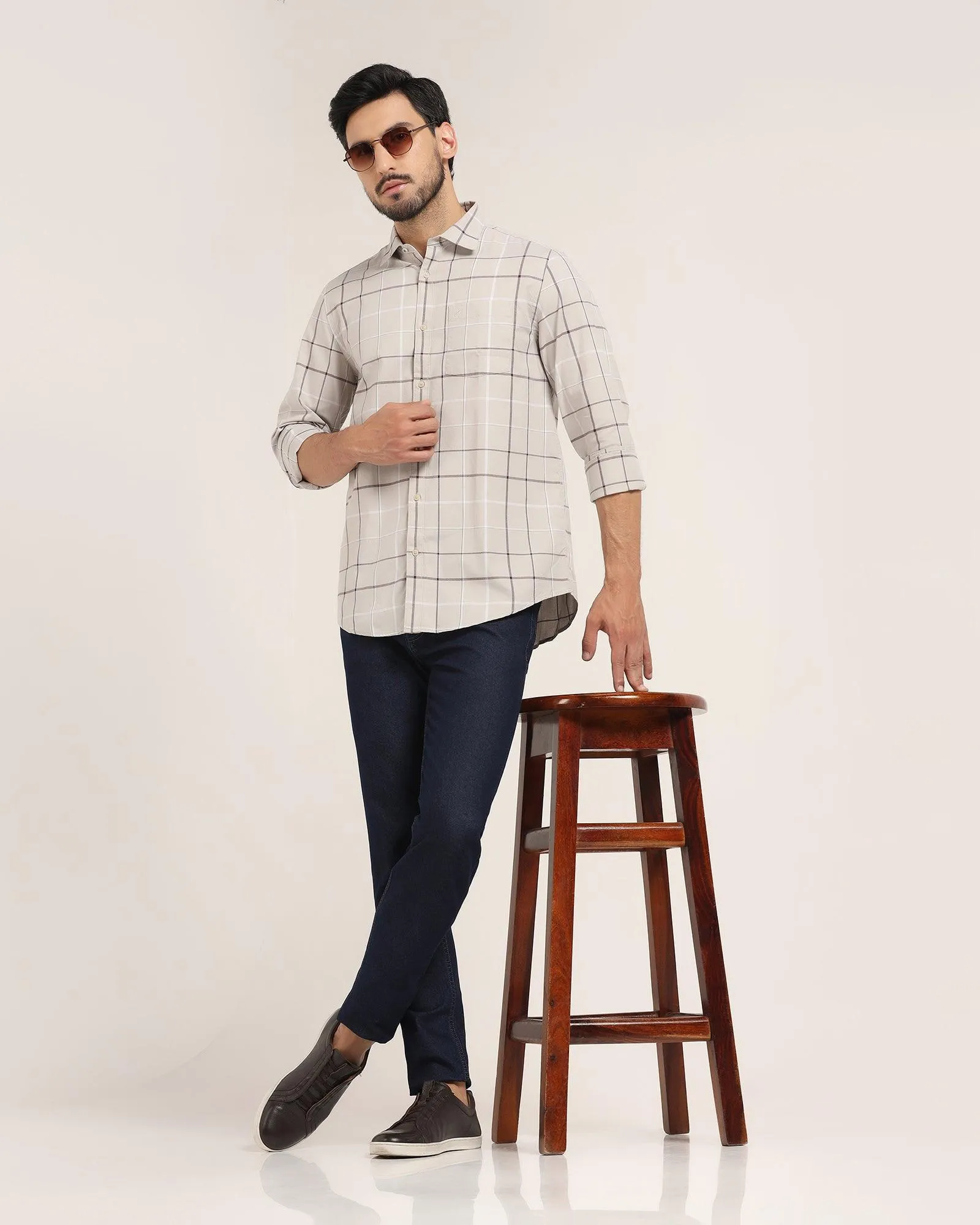 Casual Grey Check Shirt - Titan