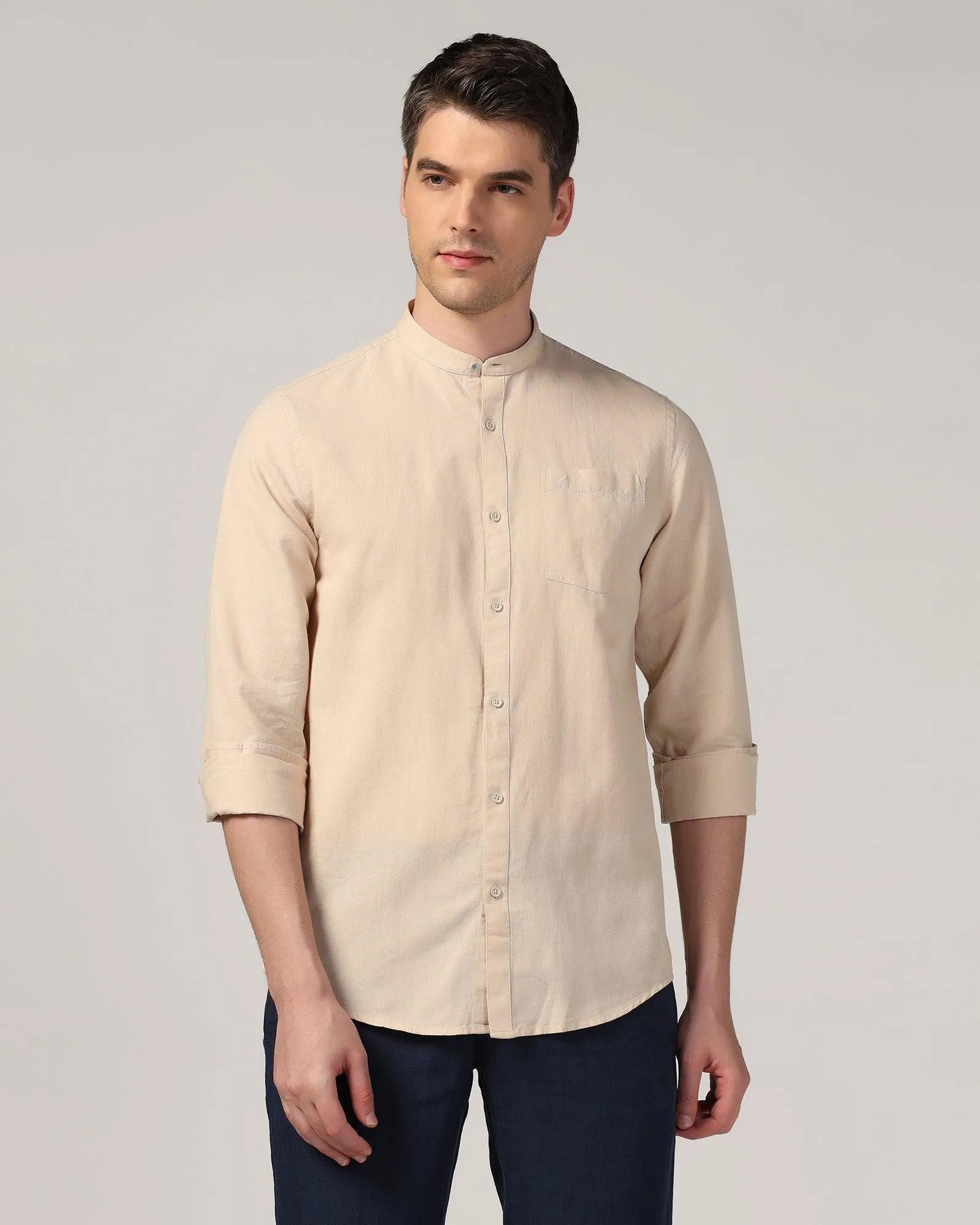 Casual Natural Solid Shirt - Perry