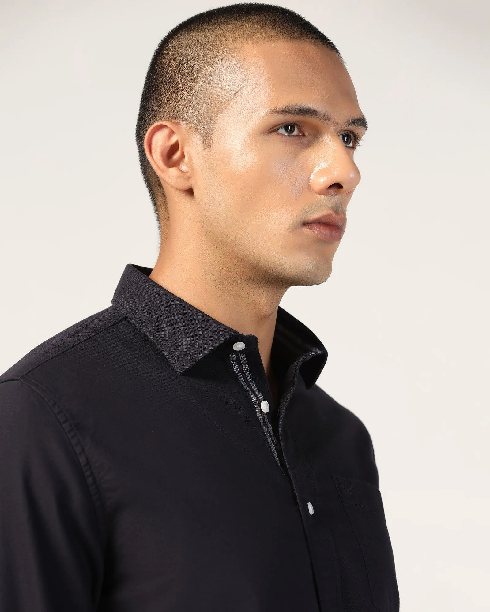 Casual Navy Solid Shirt - Solly