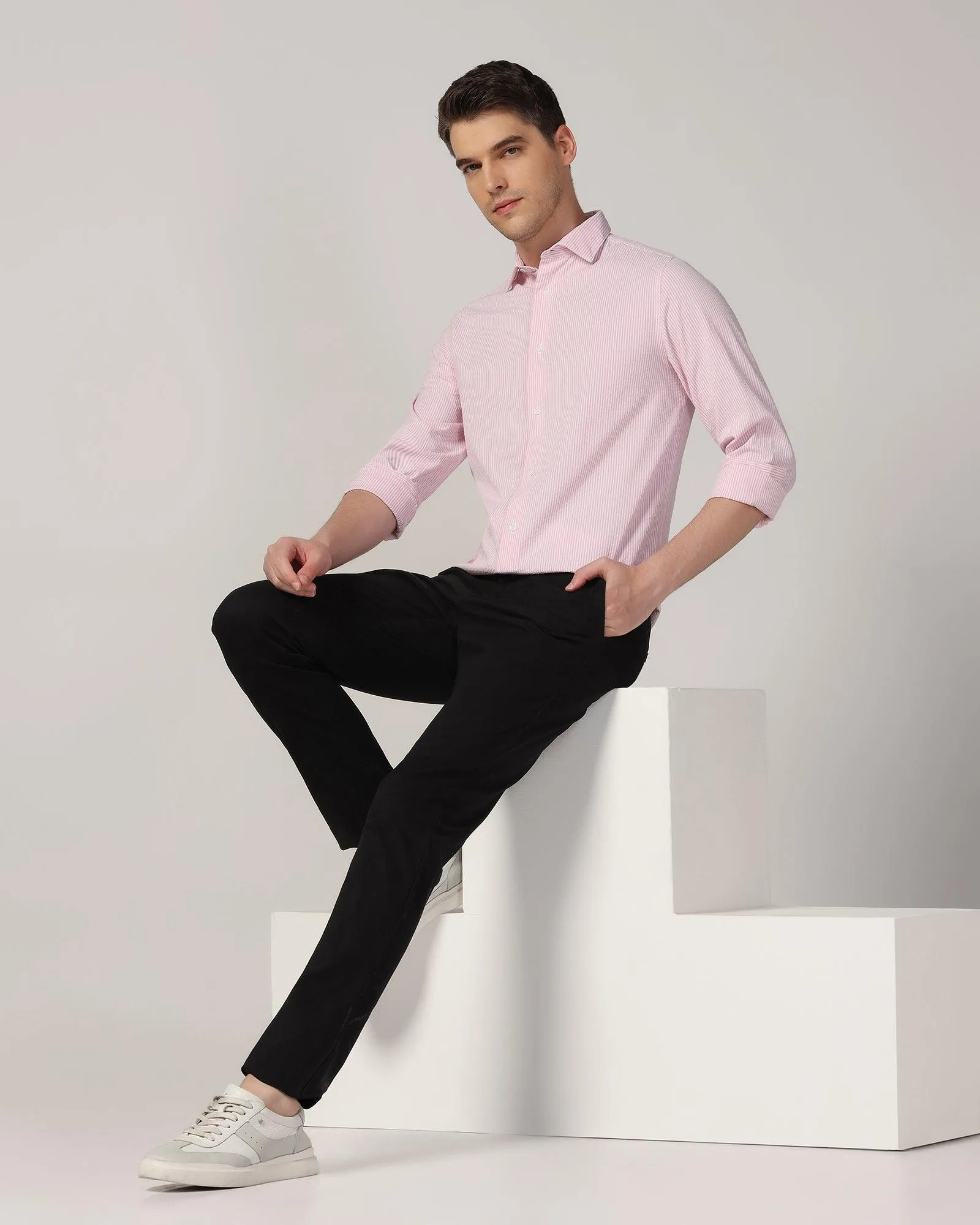 Casual Pink Stripe Shirt - Taffy