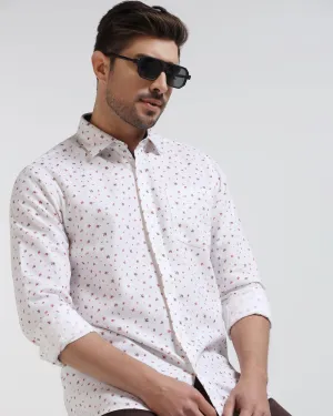 Casual White Printed Shirt - Rider