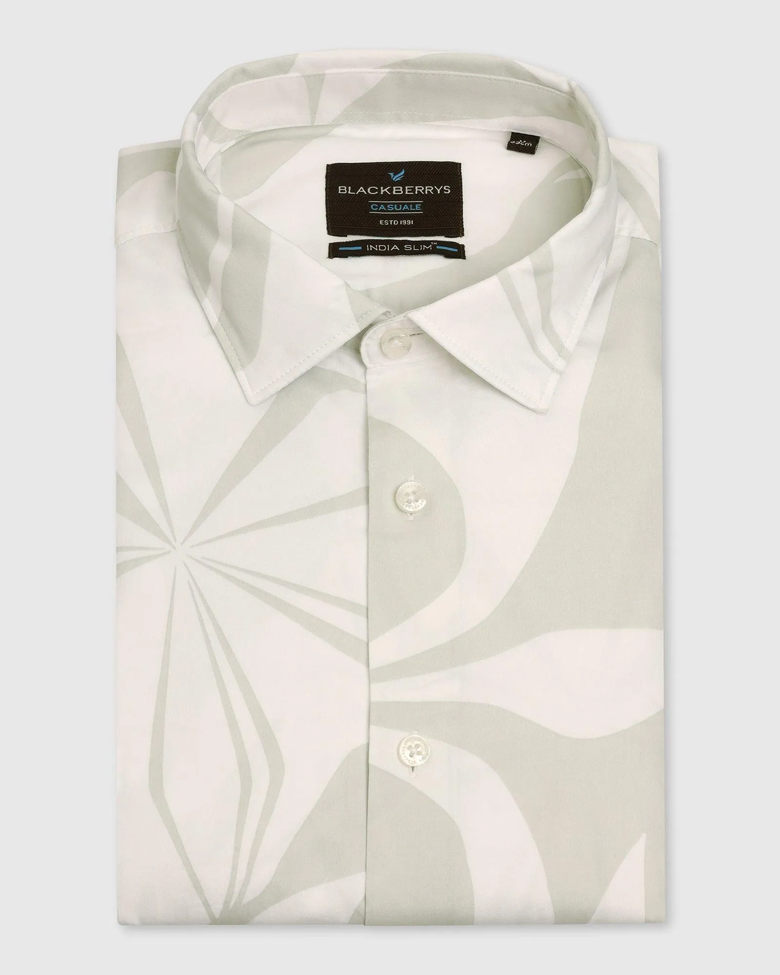 Casual White Printed Shirt - Tuna