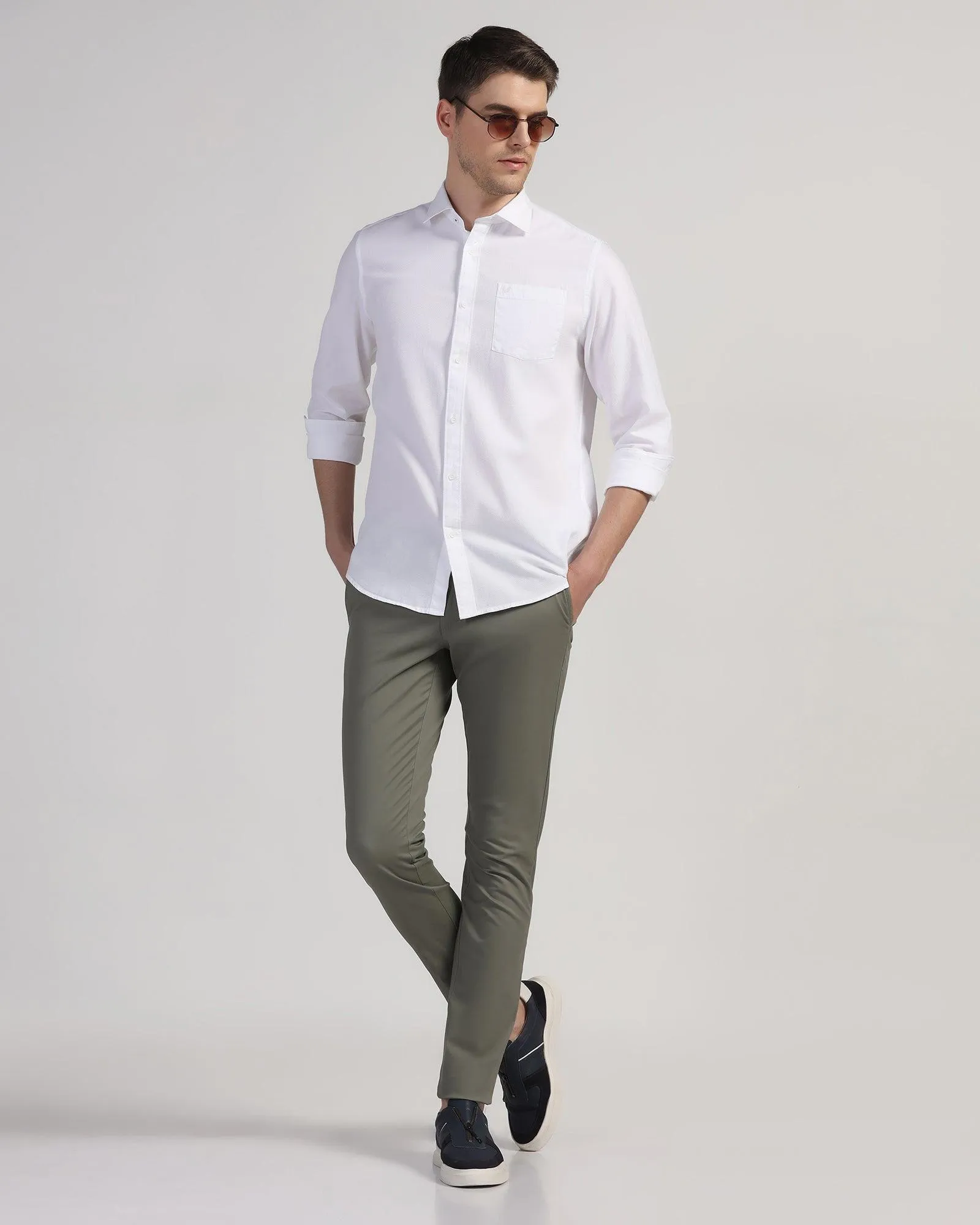 Casual White Textured Shirt - Colt