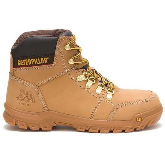 CAT Men's Outline Steel Toe Work Book - Wheat - P90801