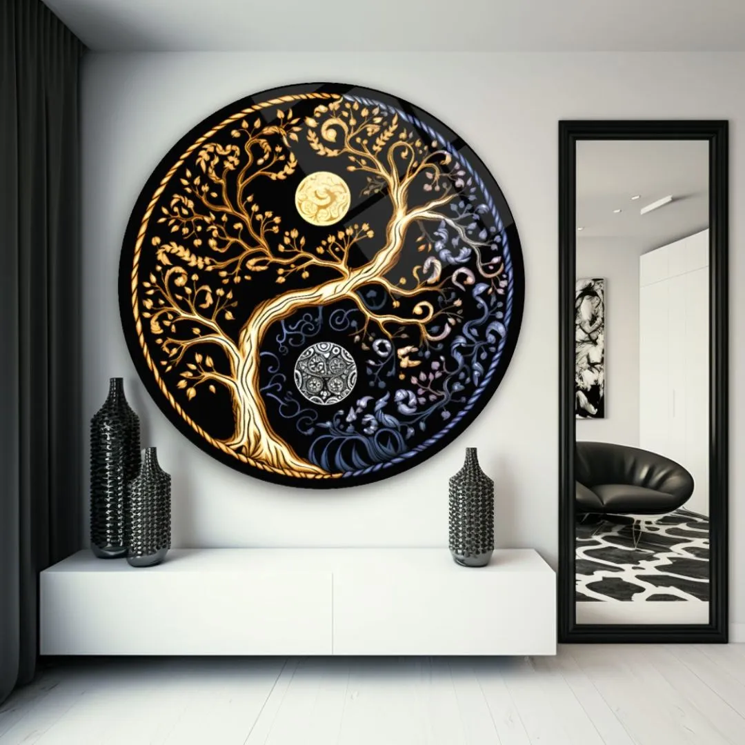 Celestial Tree of Life Glass Wall Art