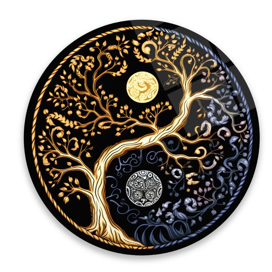 Celestial Tree of Life Glass Wall Art