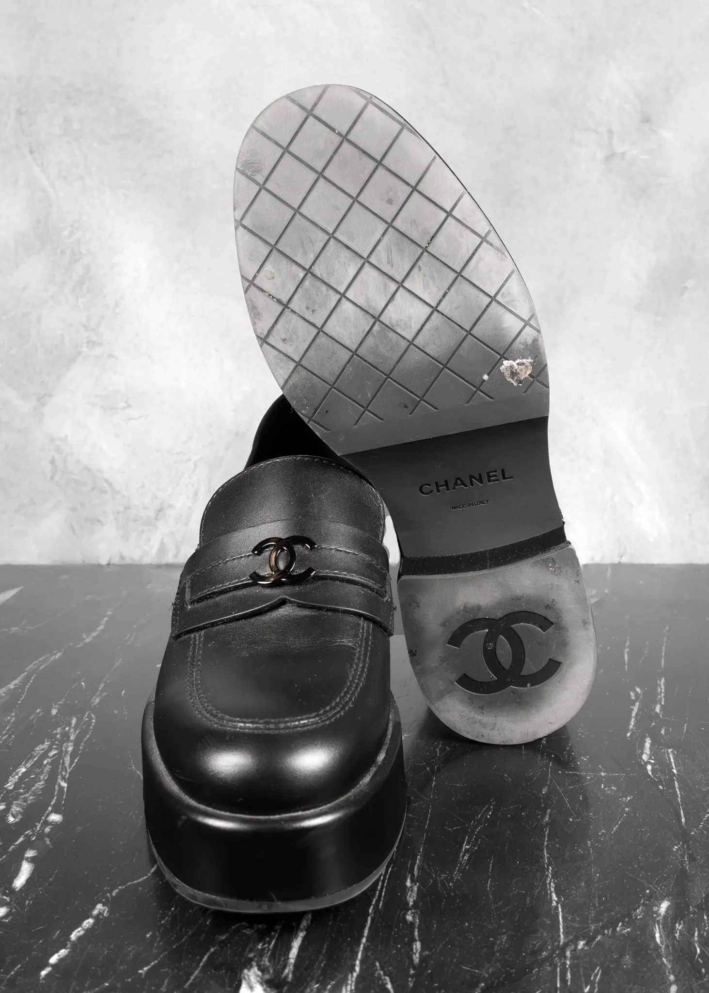 Chanel Calfskin CC Platform Loafers