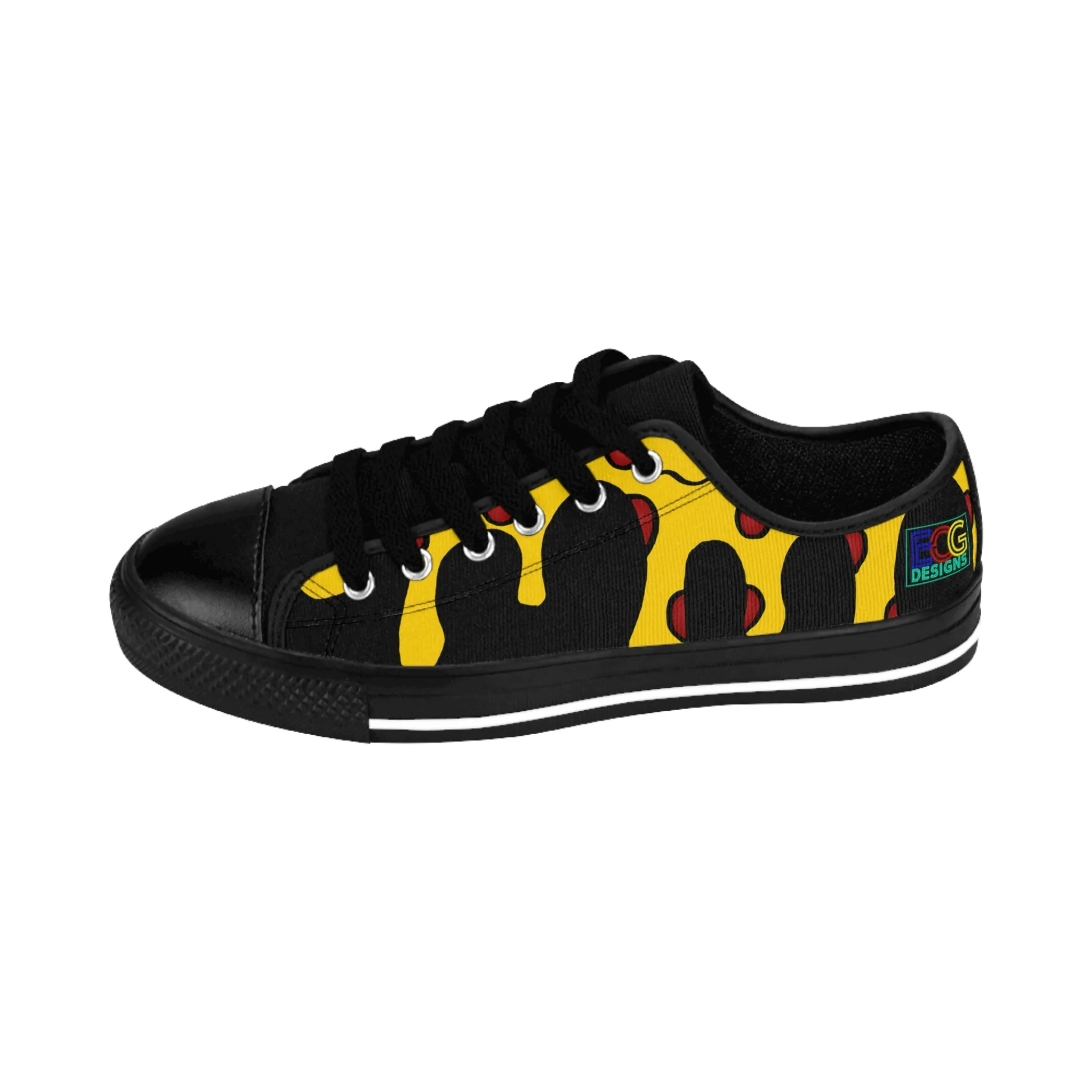 Cheesy Pizza Men's Sneakers (Black)