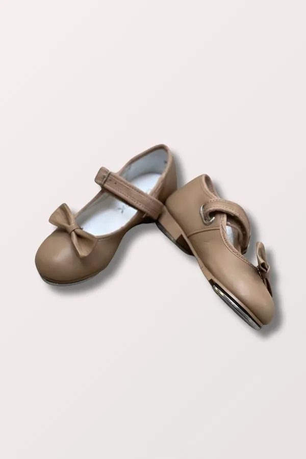 Children's Mary Jane Velcro Buckle Tap Shoes - Caramel