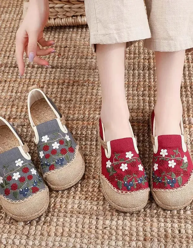 Chinese Style Embroidery Linen Shoes