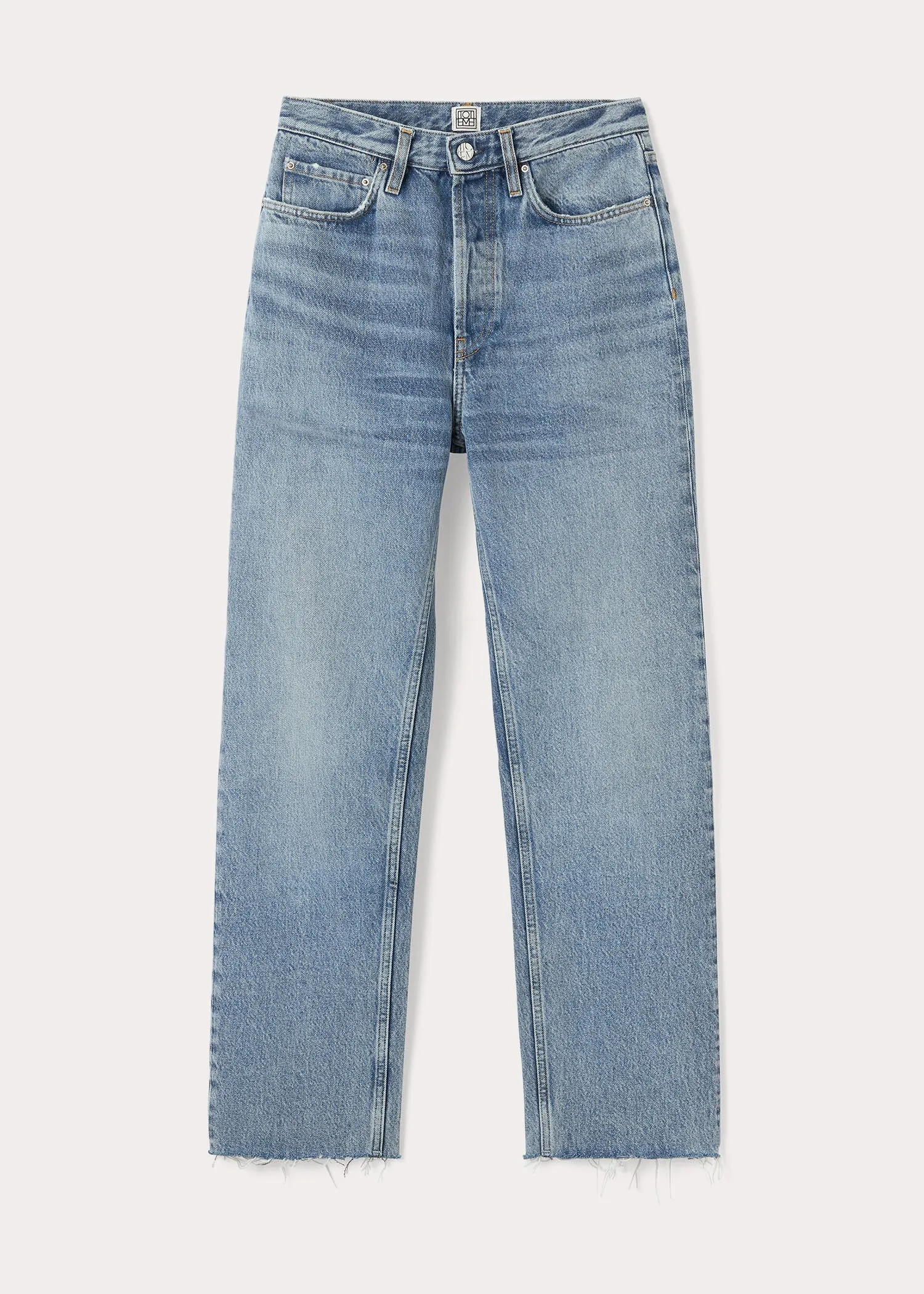 Classic cut denim worn blue