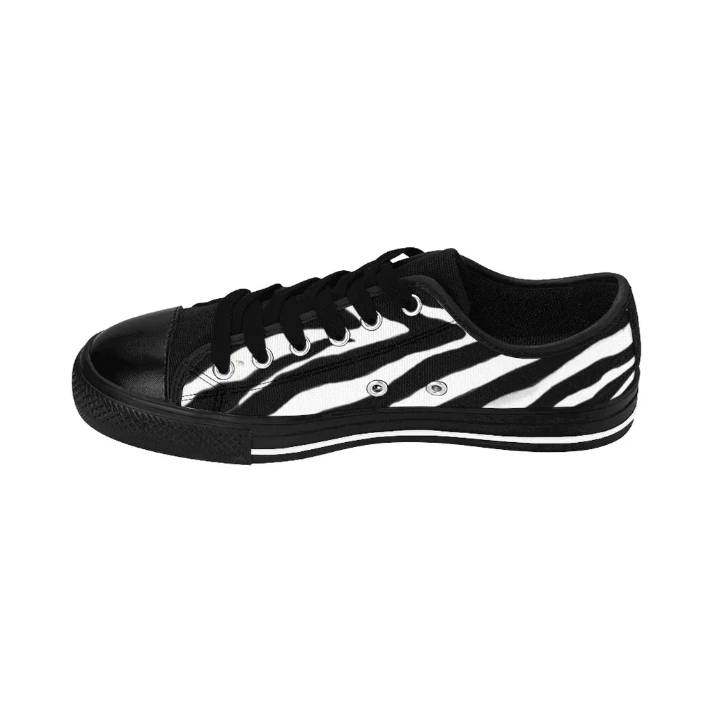 Classic Zebra Men's Sneakers, Zebra Stripe Animal Print Low Top Casual Shoes (US Size: 7-14)