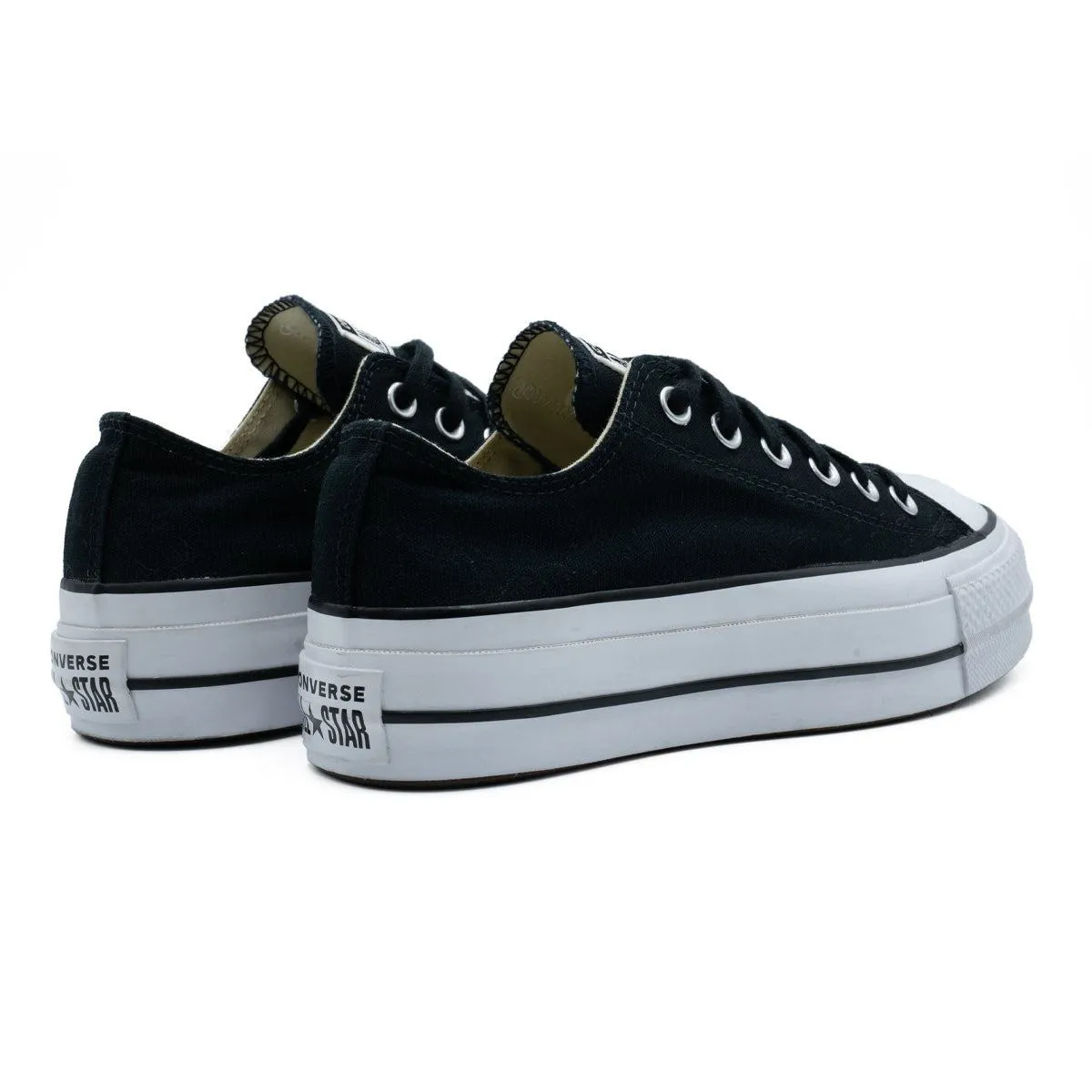 Converse Ctas Lift Ox Low-Top Sneakers Canvas Black Colour For Men