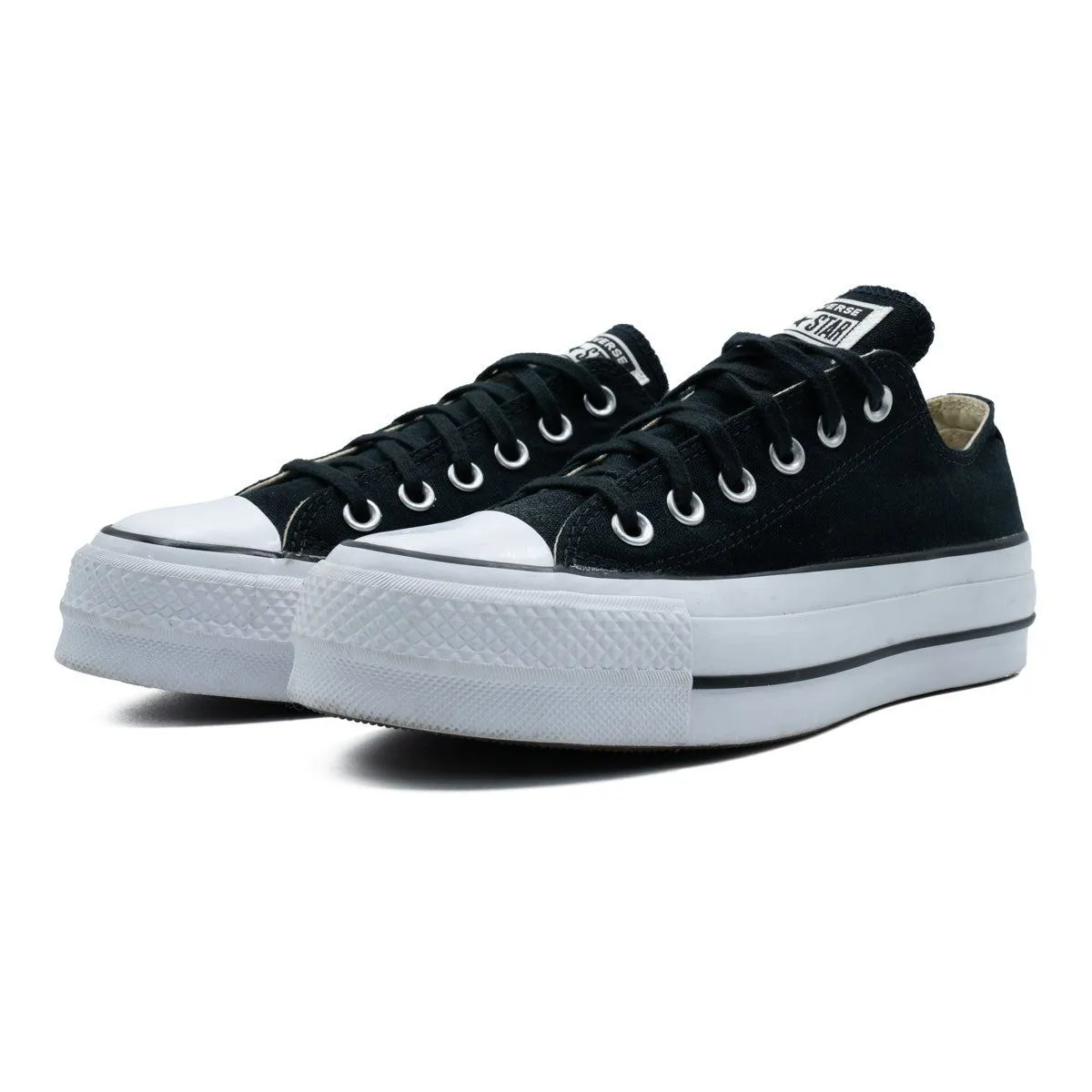 Converse Ctas Lift Ox Low-Top Sneakers Canvas Black Colour For Men