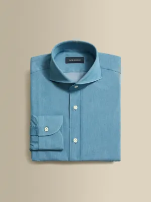 Cotton Chambray Cutaway Collar Shirt