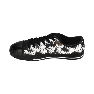 Cow Print Ladies Low Tops, Brown White Durable & Lightweight Women's Low Top Sneakers