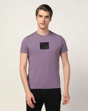 Crew Neck Purple Solid T-Shirt - Salve