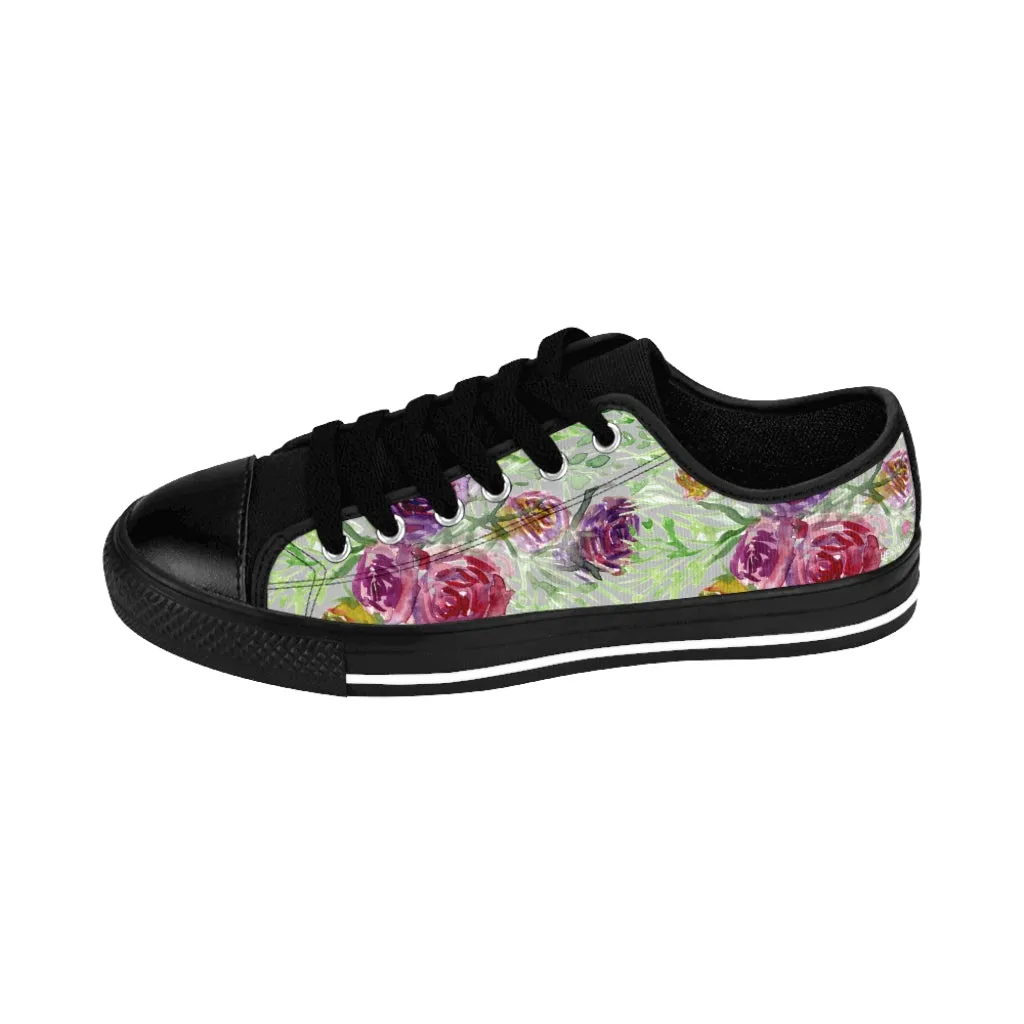 Cute Floral Rose Women's Sneakers, Floral Rose Print Best Tennis Casual Shoes For Women (US Size: 6-12)