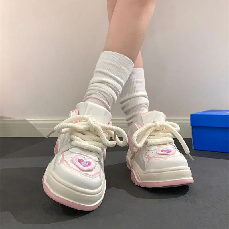 Cute Pink Heart Sneakers LY4179