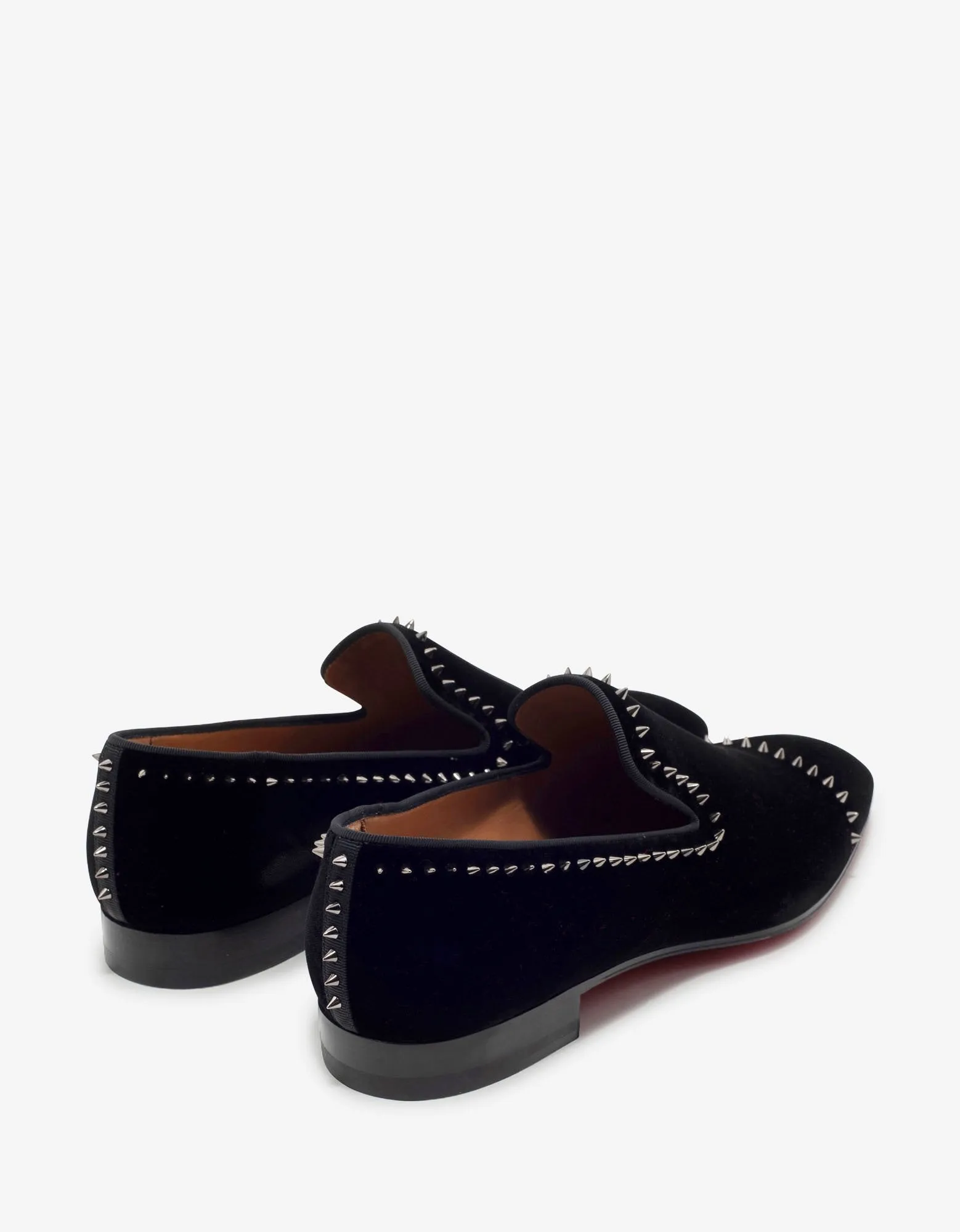 Dandeton Black Velvet Stud Loafers -