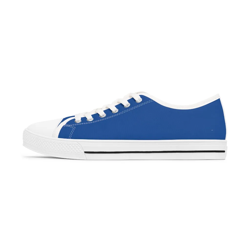 Dark Blue Best Ladies' Sneakers, Solid Color Women's Low Top Sneakers (US Size: 5.5-12)