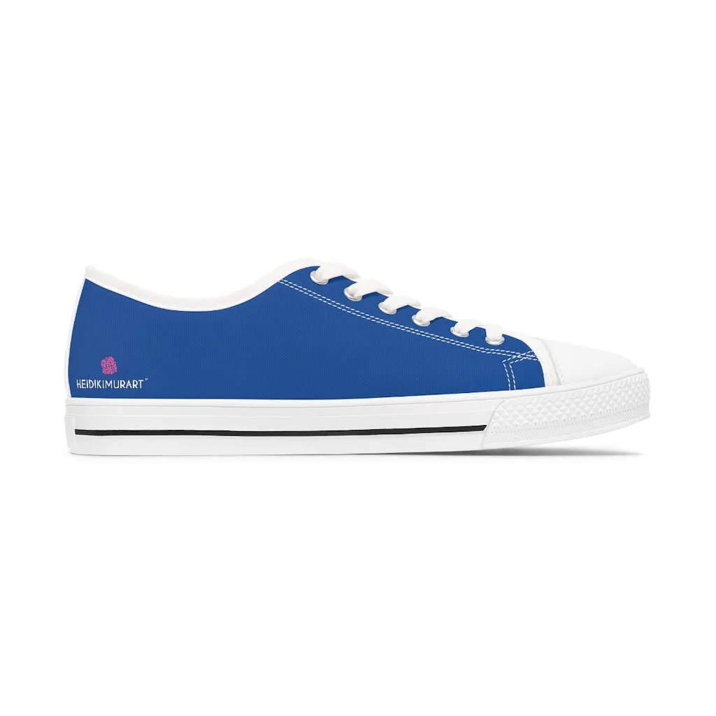 Dark Blue Best Ladies' Sneakers, Solid Color Women's Low Top Sneakers (US Size: 5.5-12)