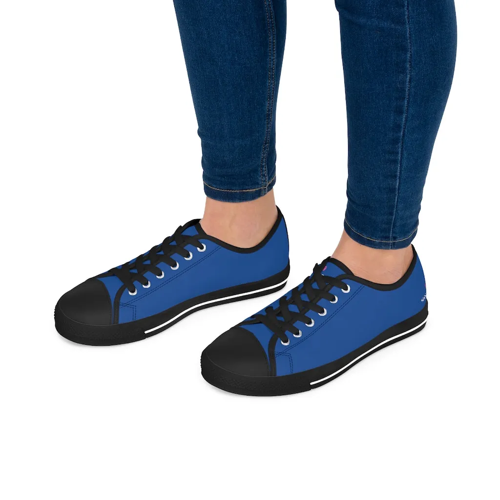 Dark Blue Best Ladies' Sneakers, Solid Color Women's Low Top Sneakers (US Size: 5.5-12)