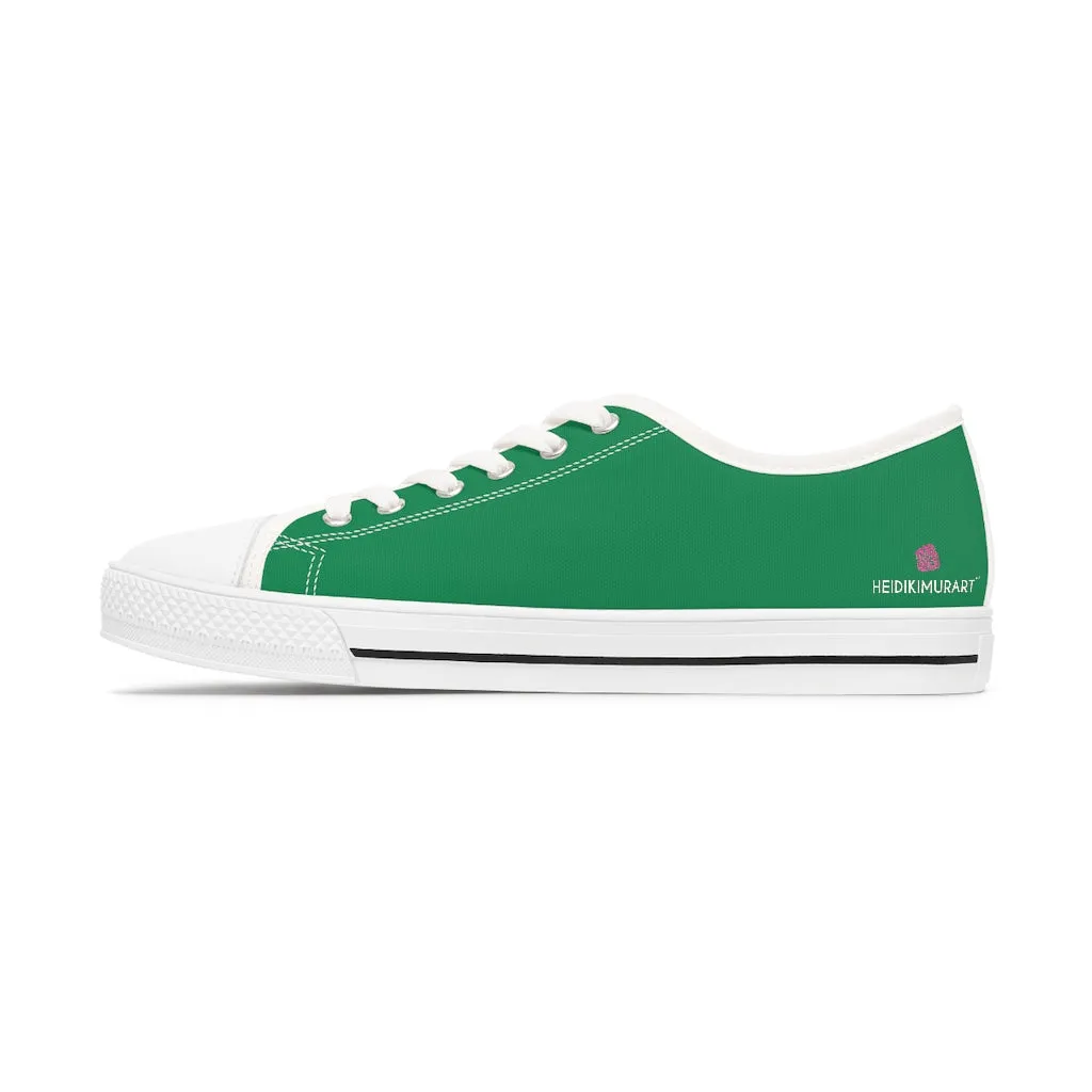 Dark Green Best Ladies' Sneakers, Solid Green Color Women's Low Top Sneakers (US Size: 5.5-12)